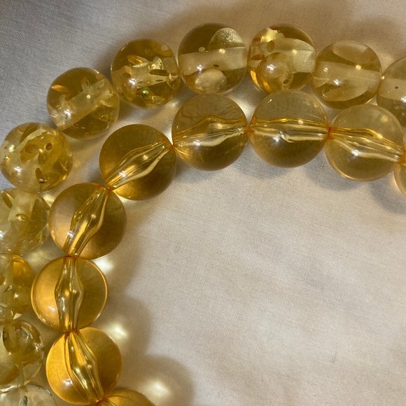 NWT 2 Strands of Transparent Amber-colored large round beads - Picture 1 of 5